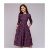 Women Dress Vintage printing party Three Quarter Sleeve women Autumn Dress