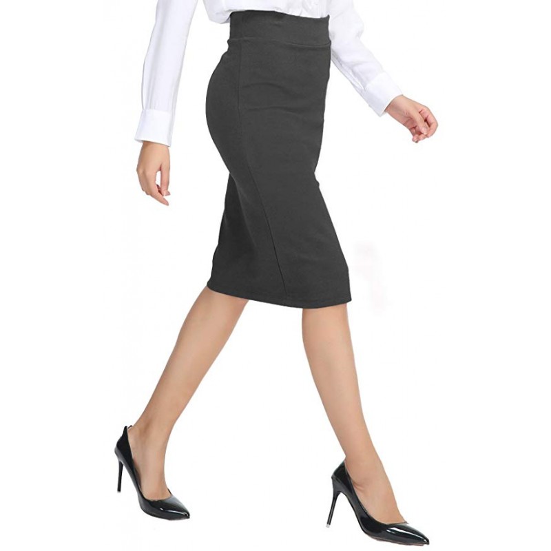 Women's Elastic Waist Stretch Pencil Skirt