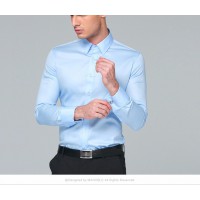 Men's Dress Shirt Cotton New Regular Fit Cufflink Shirts Business Long Sleeve Business Suits Shirts Solid Color